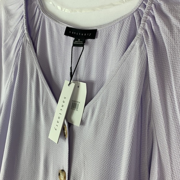 Sanctuary Modern Front Button Blouse In Light Heater Purple - Picture 3 of 5